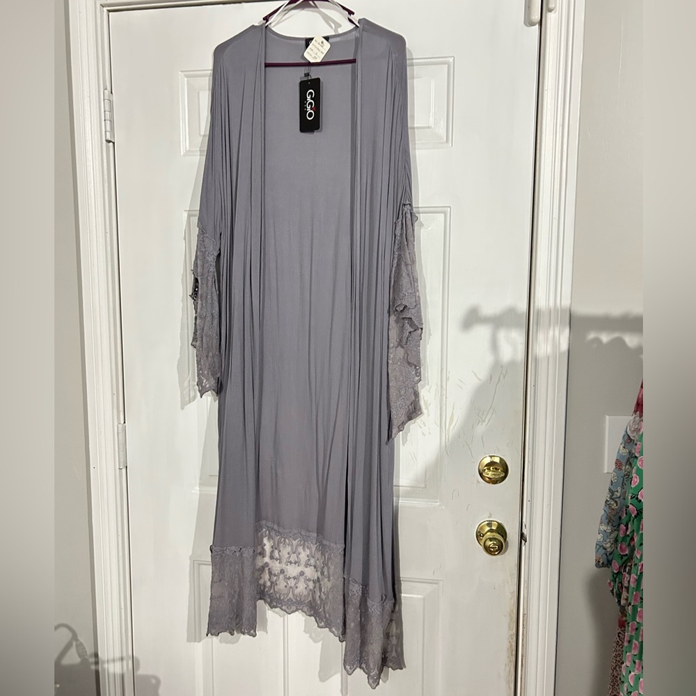 Lace duster cardigan